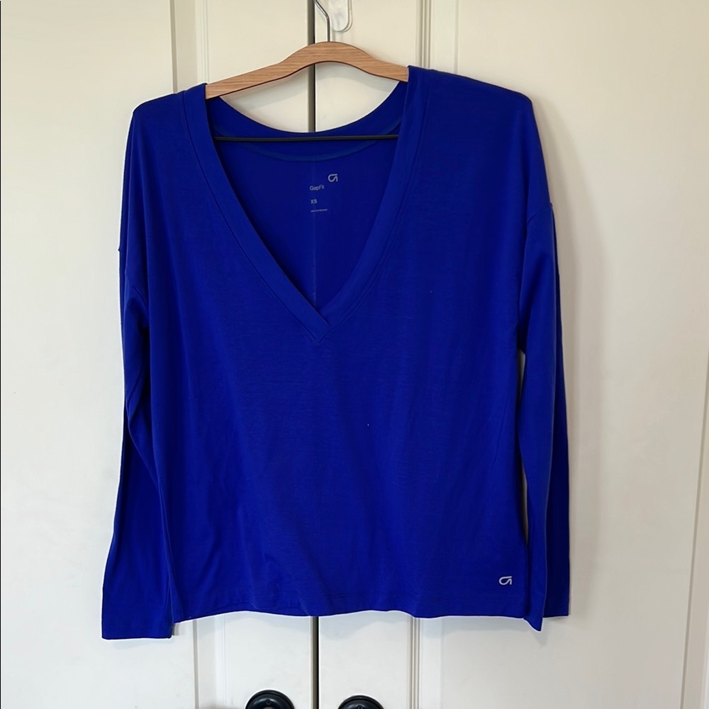GAP Blue Long Sleeve Fitted Top